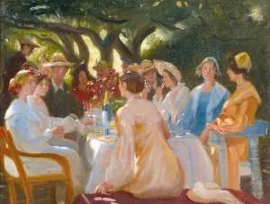 The Actors' Lunch, Skagen Oil painting by Michael Ancher