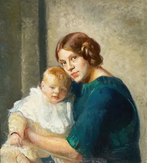 Ung mor med barn Oil painting by Michael Ancher