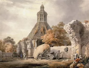 Abbot's Kitchen, Glastonbury Oil painting by Michael Angelo Rooker