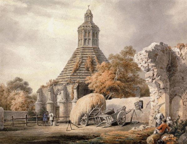 Abbot's Kitchen, Glastonbury  by Michael Angelo Rooker - Hand-Painted Oil Painting Reproduction