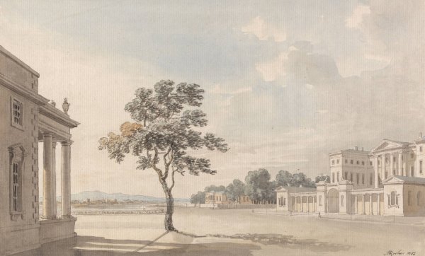 Carlton House from Pall Mall  by Michael Angelo Rooker - Hand-Painted Oil Painting Reproduction