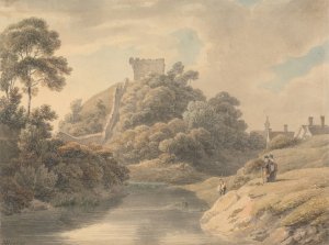 Clare Castle, Suffolk by Michael Angelo Rooker Oil Painting