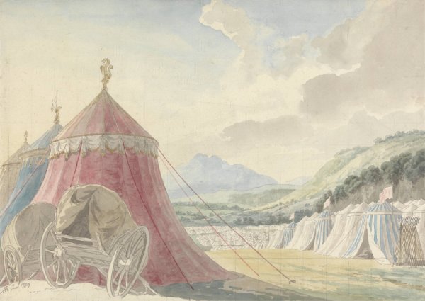 Design for the Haymarket Theatre; 'The Battle of Hexham', by Colman the Younger  by Michael Angelo Rooker - Hand-Painted Oil Painting Reproduction