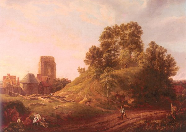 Main Product Photo of View Of Castle Hill, Oxford Painting by Michael Angelo Rooker