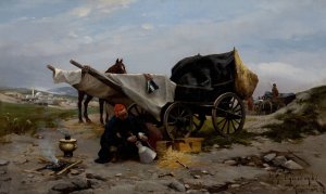 Rest from the Voyage by Michael Gortskin Wywiorsky Oil Painting