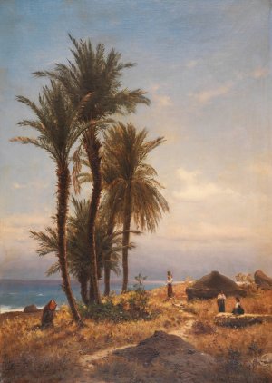 Mediterrane Landschaft by Michael Haubtmann Oil Painting