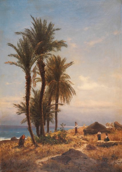 Mediterrane Landschaft  by Michael Haubtmann - Hand-Painted Oil Painting Reproduction