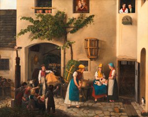 Die Ankunft vom Felde by Michael Neder Oil Painting