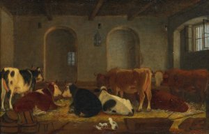 Kuhstall by Michael Neder Oil Painting