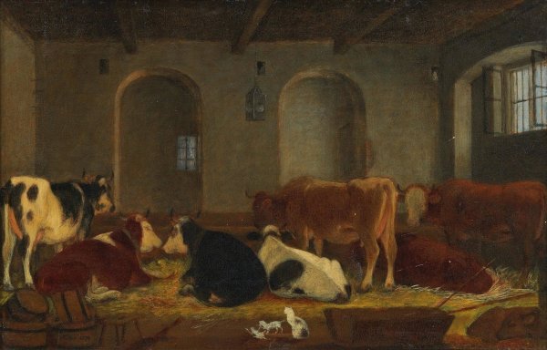 Main Product Photo of Kuhstall  Painting by Michael Neder