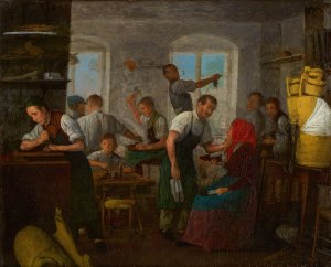 Schusterwerkstatt by Michael Neder Oil Painting
