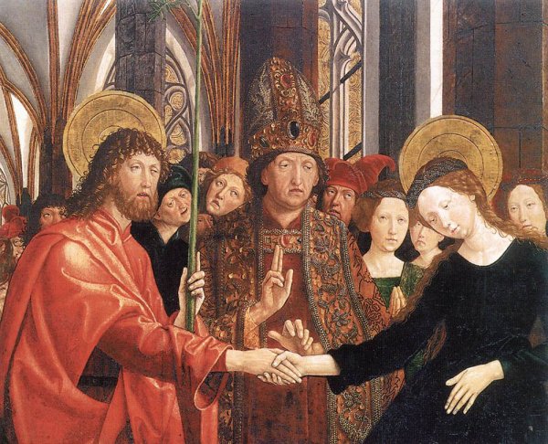 The Engagement of Virgin by Michael Pacher - Hand-Painted Oil Painting Reproduction