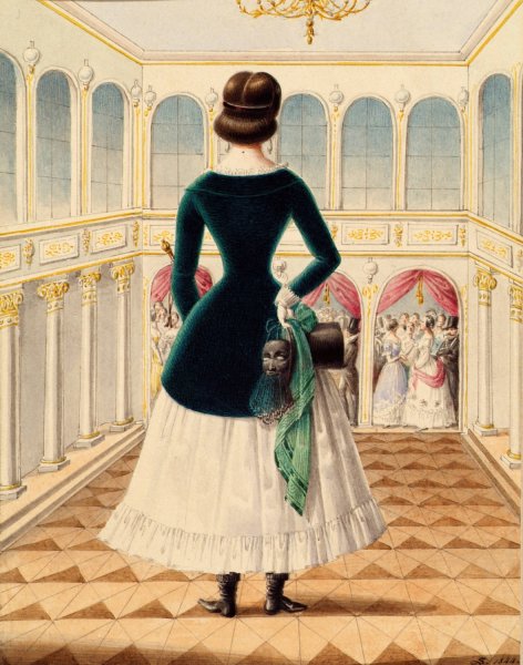 Maskenball im Tanzsaal des Cafe Sperl  by Michael Stohl - Hand-Painted Oil Painting Reproduction