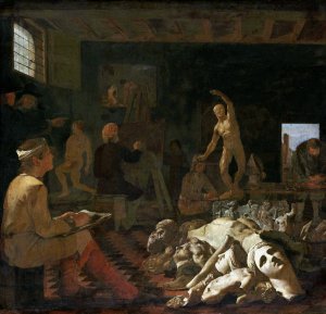 A Painter's Studio by Michael Sweerts Oil Painting