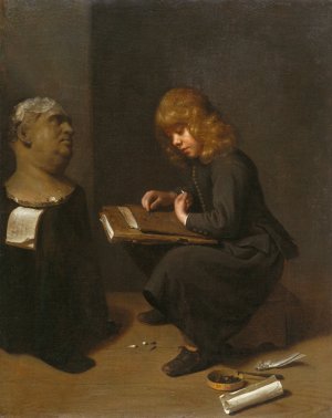 Boy Drawing before the Bust of a Roman Emperor by Michael Sweerts Oil Painting