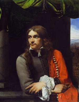 Portrait of Man, possibly Jean Deutz, with a Red Cloak by Michael Sweerts Oil Painting
