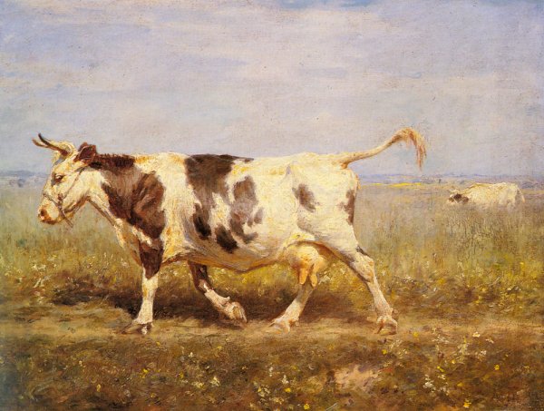 Main Product Photo of A Cow on a Path Painting by Michael Therkildsen