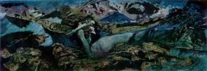 Demon Fallen by Michael Vrubel - Oil Painting Reproduction
