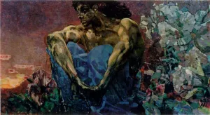 Demon Sitting by Michael Vrubel Oil Painting