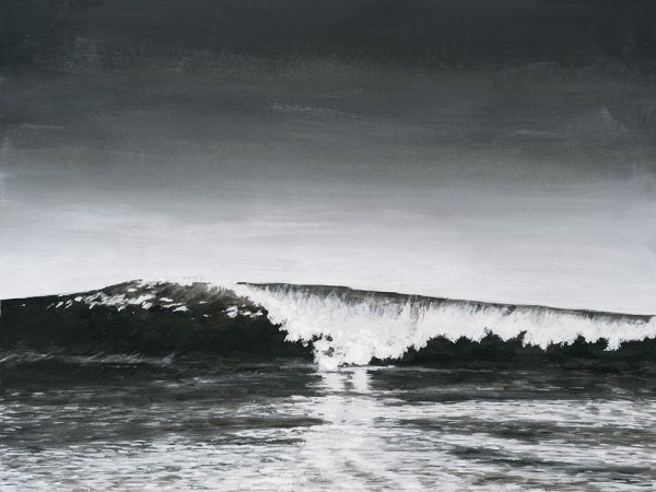 Main Product Photo of Black & White Waves I Painting by Michael Willett