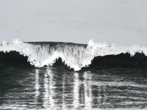 Black & White Waves II by Michael Willett Oil Painting