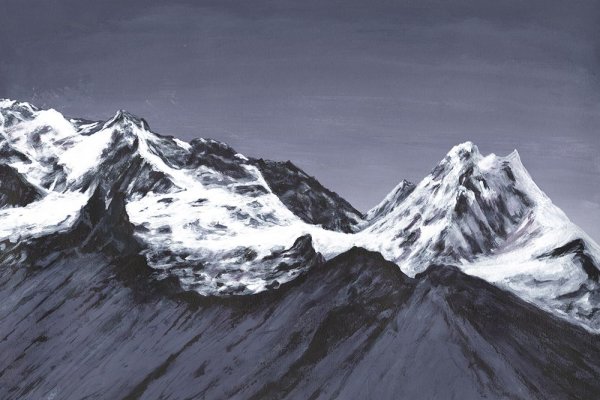 Main Product Photo of Moonlit Mountain Range I Painting by Michael Willett