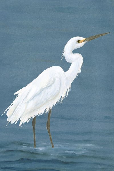 Main Product Photo of Wading Egret I Painting by Michael Willett