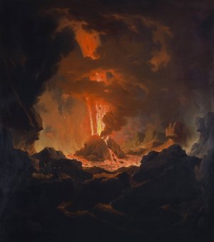 Eruption Of Mount Vesuvius by Michael Wutky Oil Painting