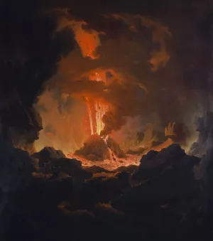 Eruption Of Mount Vesuvius by Michael Wutky Oil Painting