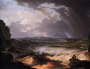 The Campi Phlegraei near Naples and the Bay of Baiae by Michael Wutky Oil Painting