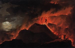 The Summit of Vesuvius Erupting