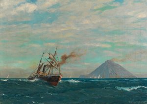 Regatta off the Island of Stromboli by Michael Zeno Diemer Oil Painting