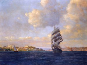 Sailing on the Bosphorus by Michael Zeno Diemer Oil Painting