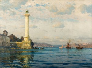The Ahırkapı Lighthouse by Michael Zeno Diemer Oil Painting