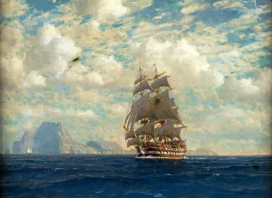Under the Full Sail by Michael Zeno Diemer Oil Painting