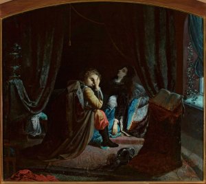 Death of Maria, illustriation to the poem by A. Malczewski by Michal Godecki Oil Painting