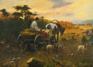 End Of Day by Michal Gorstkin Wywiorski Oil Painting