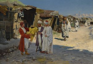The Silk Merchants by Michal Gorstkin Wywiorski Oil Painting