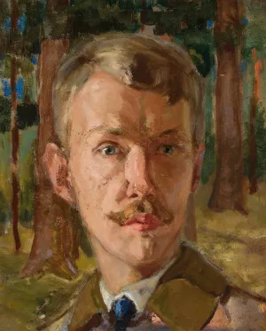 Self-portrait by Michal Rouba Oil Painting