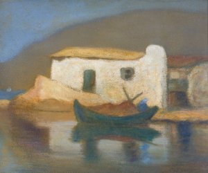 The House That He Dreams Of by Michalis Oikonomou Oil Painting