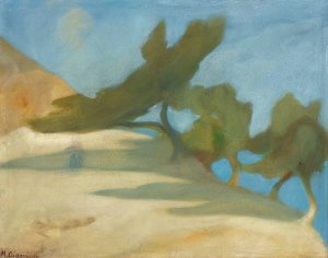 Trees In A Landscape by Michalis Oikonomou Oil Painting
