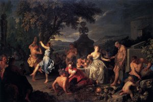 Bacchanal by Michel-Ange Houasse Oil Painting