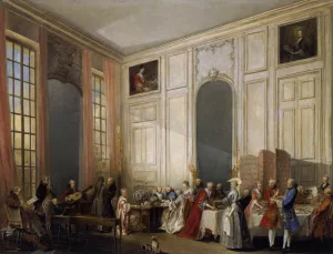 Afternoon Tea at the Temple by Michel-Barthelemy Ollivier - Oil Painting Reproduction