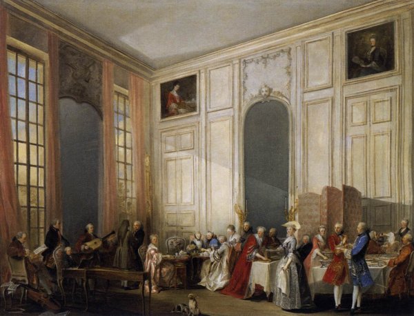 Afternoon Tea at the Temple by Michel-Barthelemy Ollivier - Hand-Painted Oil Painting Reproduction