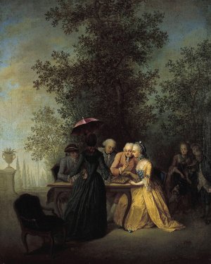 La Partie de dames by Michel-Barthelemy Ollivier Oil Painting
