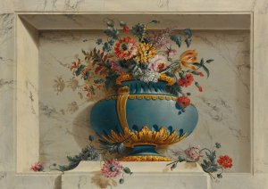 Vase of Flowers in a Niche by Michel Bruno Bellenge Oil Painting