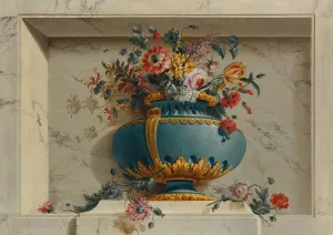 Vase of Flowers in a Niche by Michel Bruno Bellenge Oil Painting