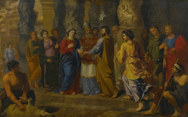 Marriage of the virgin by Michel Corneille The Elder - Hand-Painted Oil Painting Reproduction