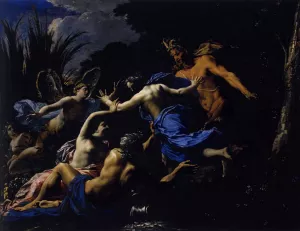Pan and Syrinx painting by Michel Dorigny