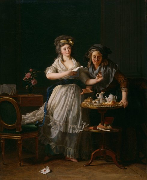 The Letter  by Michel Garnier - Hand-Painted Oil Painting Reproduction